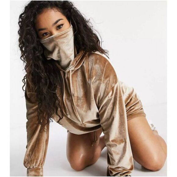 Velour Hoodie Dress with Attached Face Mask by Fashionkilla - Picture 7 of 10